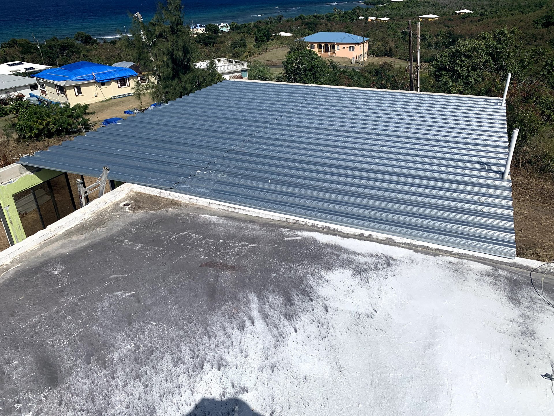New metal panel installation
