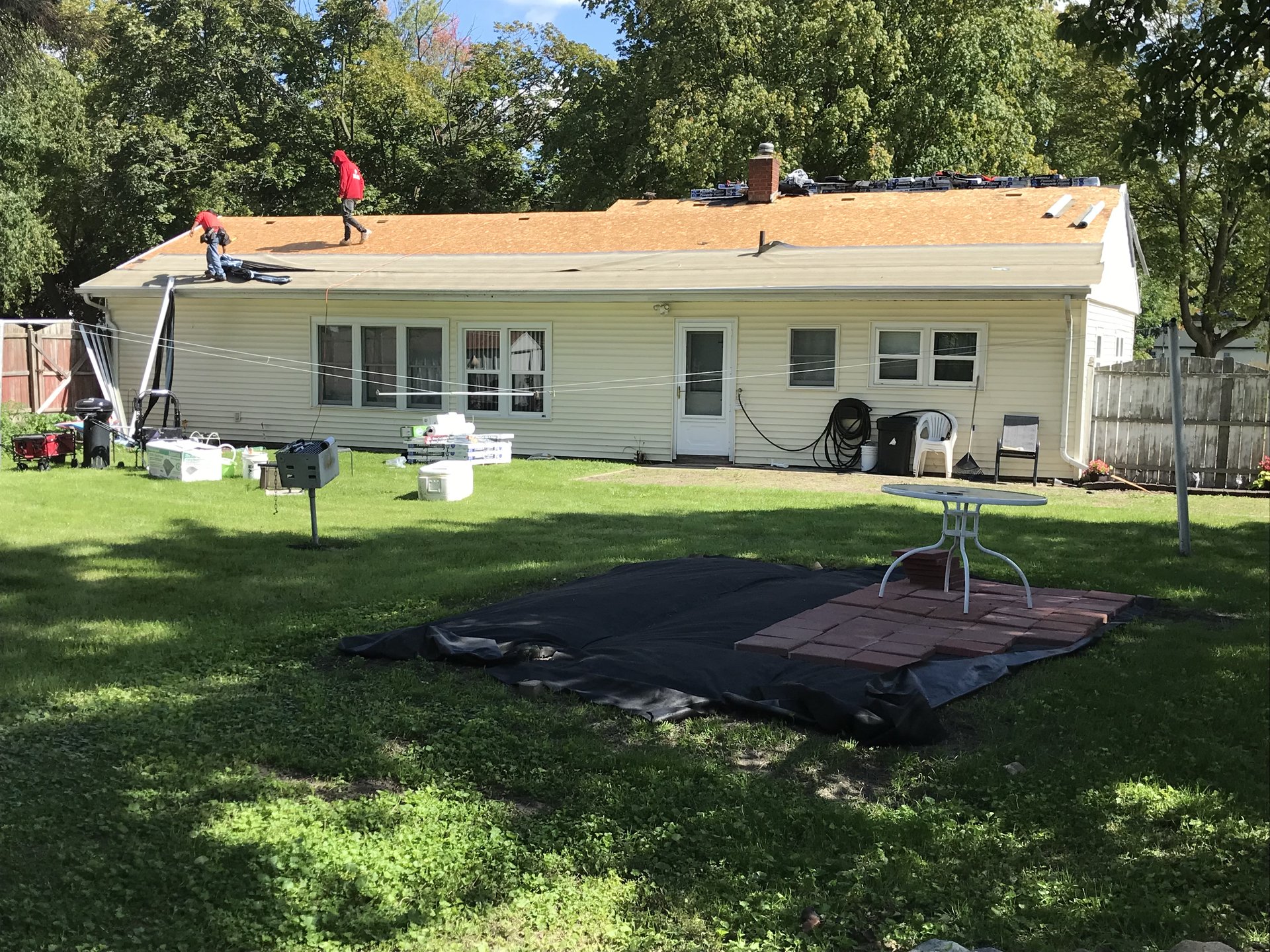 Roof valley flashing repair in progress